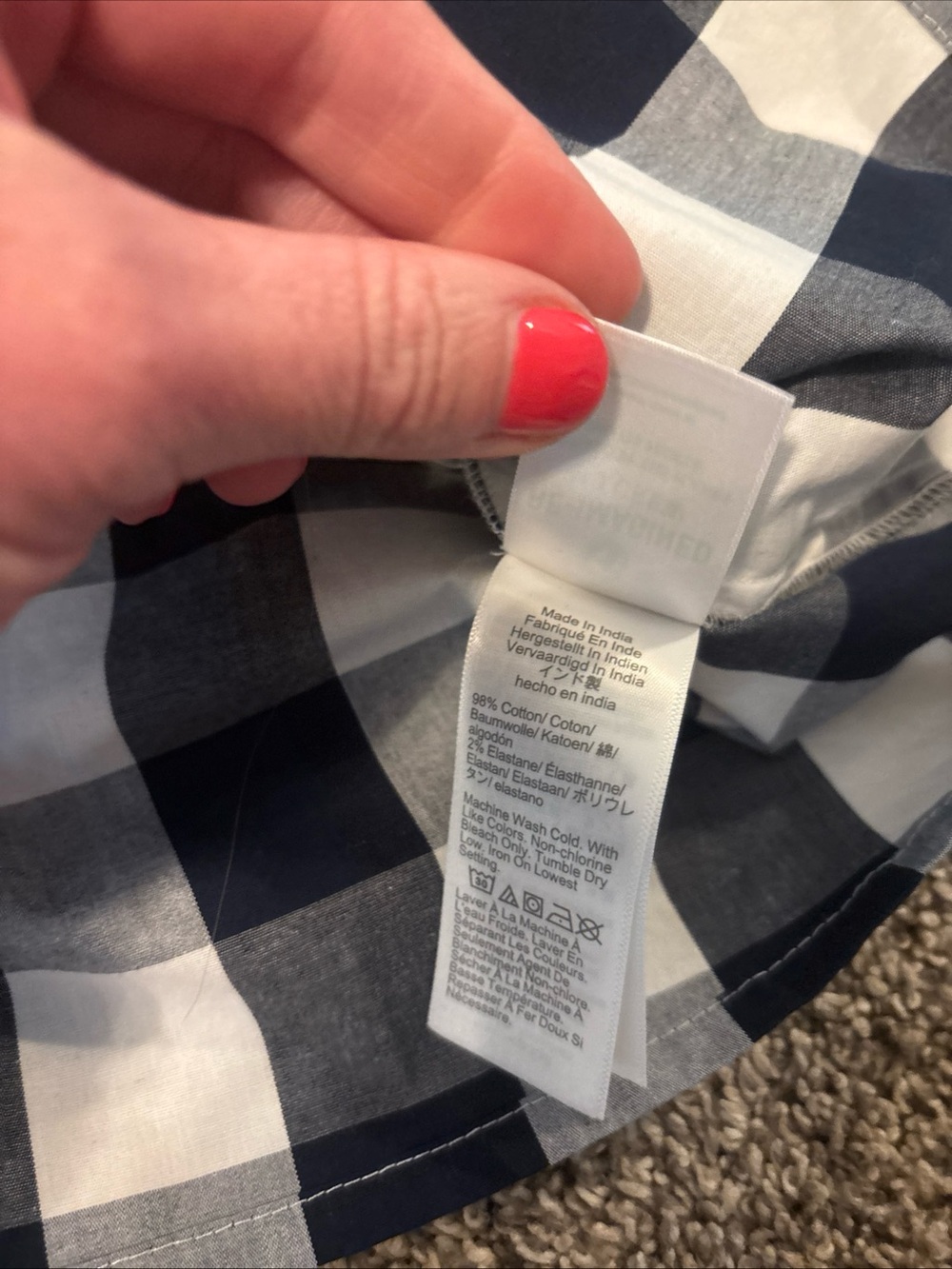 NWT J. Crew Gingham One Shoulder Blouse - Picture 5 of 7